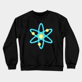 Light Blue Neon Cosmos Atom Crewneck Sweatshirt